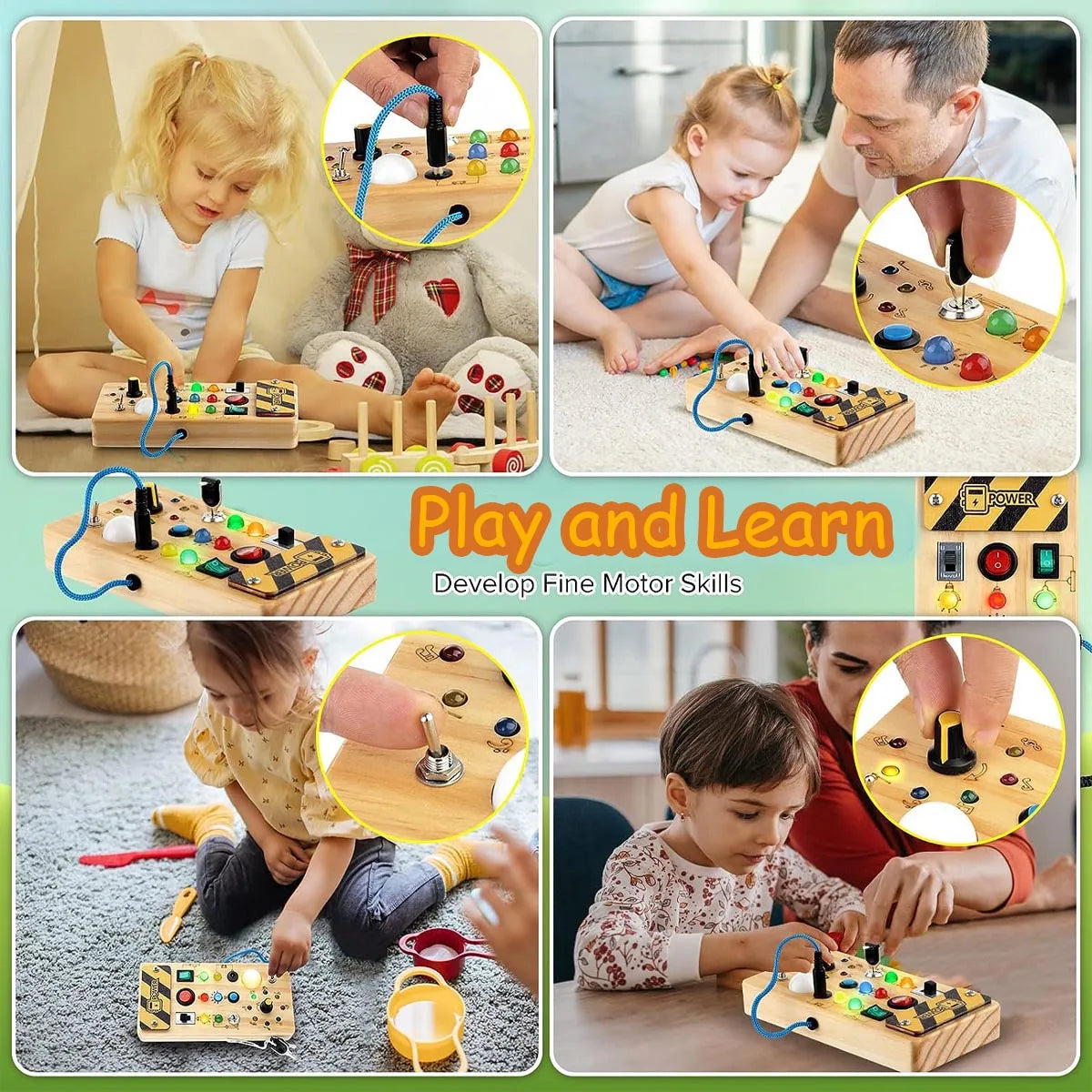 Montessori Busy Board aus Holz – Motorik & Lernspielzeug für Kleinkinder